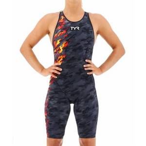 NEW TYR women's venzo closed back swimsuit in camo fire